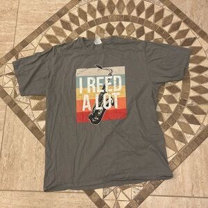 🌹Cute Grey Saxophone Pun Tee